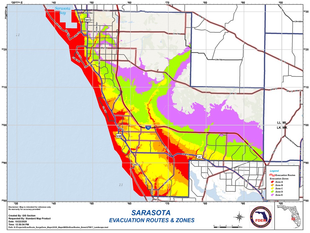 Weather: Sarasota Evacuation Routes & Zones